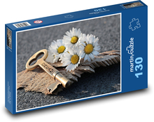 Key - daisy, love Puzzle 130 pieces - 28.7 x 20 cm 