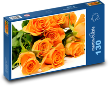 Růže - oranžová kytice Puzzle 130 dílků - 28,7 x 20 cm