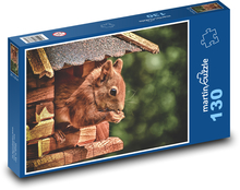 Veverka v domečku Puzzle 130 dílků - 28,7 x 20 cm