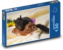 Squirrel - cubs, babies Puzzle 130 pieces - 28.7 x 20 cm