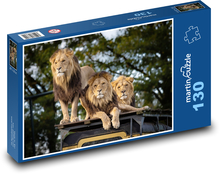 Lev - dravec, zvíře Puzzle 130 dílků - 28,7 x 20 cm