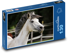White horse - animal, riding Puzzle 130 pieces - 28.7 x 20 cm 