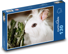 Zakrpatený králik - domáce zviera, biely králik Puzzle 130 dielikov - 28,7 x 20 cm 