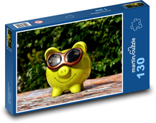 Happy Pig - decoration, ceramics Puzzle 130 pieces - 28.7 x 20 cm