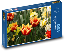 Tulipány - jarný kvet, záhrada Puzzle 130 dielikov - 28,7 x 20 cm 
