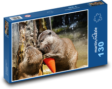 Vydra - savec, zvířata Puzzle 130 dílků - 28,7 x 20 cm