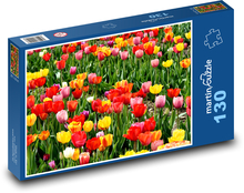 Tulipány - zahrada, jarní květiny Puzzle 130 dílků - 28,7 x 20 cm