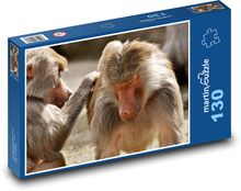 Baboons - monkeys, animals Puzzle 130 pieces - 28.7 x 20 cm 