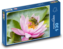 Żaba - lilia wodna, oczko wodne Puzzle 130 elementów - 28,7x20 cm