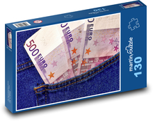Euro - kapsa, peníze Puzzle 130 dílků - 28,7 x 20 cm