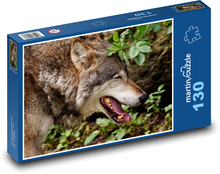 Vlk - divoké zvíře, les Puzzle 130 dílků - 28,7 x 20 cm