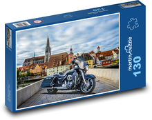 Motocykel - Harley Davidson, most Puzzle 130 dielikov - 28,7 x 20 cm 