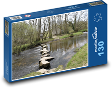 Rzeka - drzewa, przyroda Puzzle 130 elementów - 28,7x20 cm