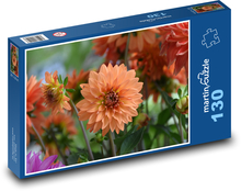 Dalia - kwiat pomarańczy, kwiat Puzzle 130 elementów - 28,7x20 cm