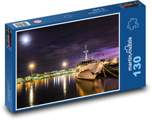 Schiff - Nacht, Fluss Puzzle 130 Teile - 28,7x20 cm