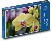 Orchidej - květina, žlutý kvě Puzzle 130 dílků - 28,7 x 20 cm