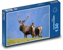 Jelen - parohy, divoká zvěř Puzzle 130 dílků - 28,7 x 20 cm