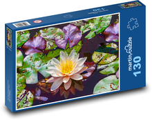 Leknín - rybník, květ Puzzle 130 dílků - 28,7 x 20 cm