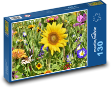 Sunflowers - flowers, flowerbed Puzzle 130 pieces - 28.7 x 20 cm 