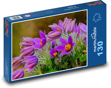 Krokus - fioletowy kwiat, wiosna Puzzle 130 elementów - 28,7x20 cm