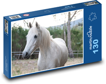 Australský pony - bílý kůň Puzzle 130 dílků - 28,7 x 20 cm