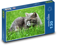 Britische Katze - blau, Katze Puzzle 130 Teile - 28,7x20 cm