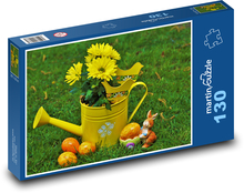 Wielkanoc - konewka, jajka Puzzle 130 elementów - 28,7x20 cm