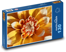 Žlutá květina - jiřina, zahrada Puzzle 130 dílků - 28,7 x 20 cm