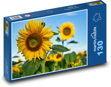 Slunečnice - léto, žlutá květina Puzzle 130 dílků - 28,7 x 20 cm