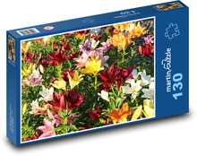 Lilie - ogród, kwiaty Puzzle 130 elementów - 28,7x20 cm
