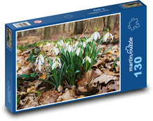 Sněženky - les, jaro Puzzle 130 dílků - 28,7 x 20 cm