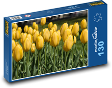 Žluté tulipány - jarní květiny, zahrada Puzzle 130 dílků - 28,7 x 20 cm