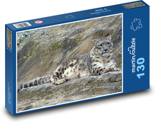Leopard - irbis, dravec Puzzle 130 dílků - 28,7 x 20 cm