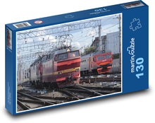 Lokomotywa - dworzec, kolej Puzzle 130 elementów - 28,7x20 cm