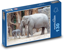 Elephant - cub, elephant Puzzle 130 pieces - 28.7 x 20 cm 