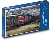 Vlakové nádraží - nákladní vlak Puzzle 130 dílků - 28,7 x 20 cm