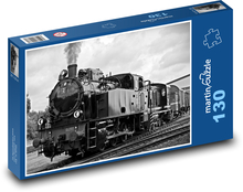 Parní lokomotiva - vlak, železnice Puzzle 130 dílků - 28,7 x 20 cm