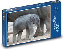 Asijský slon - mládě, savec Puzzle 130 dílků - 28,7 x 20 cm