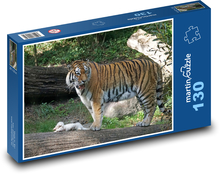 Tiger - dravec, veľká mačka Puzzle 130 dielikov - 28,7 x 20 cm 
