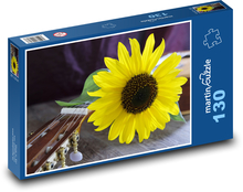 Slunečnice - květ, léto Puzzle 130 dílků - 28,7 x 20 cm