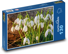 Schneeglöckchen - weiße Blumen, Frühling Puzzle 130 Teile - 28,7x20 cm