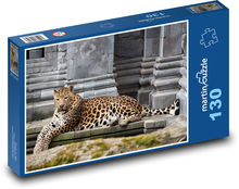 Leopard - šelma, zvíře Puzzle 130 dílků - 28,7 x 20 cm