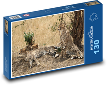 Gepard - savana, Safari Puzzle 130 dielikov - 28,7 x 20 cm 