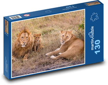 Lions - family, cub Puzzle 130 pieces - 28.7 x 20 cm 