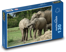 Slon - zvíře, Keňa Puzzle 130 dílků - 28,7 x 20 cm