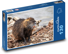 Nutrie - vodné zviera Puzzle 130 dielikov - 28,7 x 20 cm 