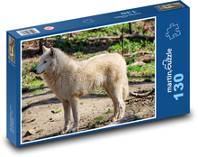 Biely vlk - divoké zviera Puzzle 130 dielikov - 28,7 x 20 cm 