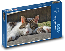 Tired cat - pet Puzzle 130 pieces - 28.7 x 20 cm 