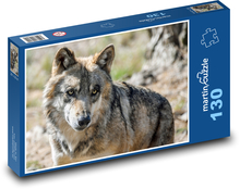 Grauer Wolf - Tier, Raubtier Puzzle 130 Teile - 28,7x20 cm