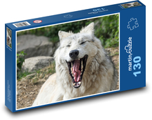Zívající vlk - tesáky, tlama Puzzle 130 dílků - 28,7 x 20 cm
